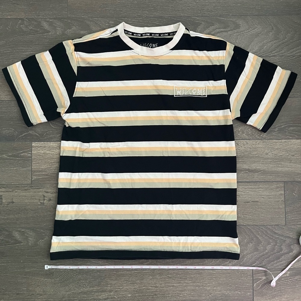 Welcome Skateboards Embroidered Striped Tee​​​​​